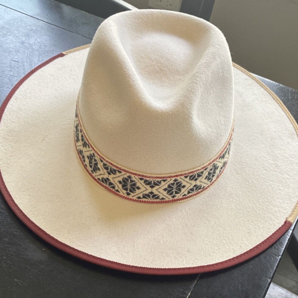 American Hat Makers Western‎ Cowboy Hat Cream with Patterned Band Size M